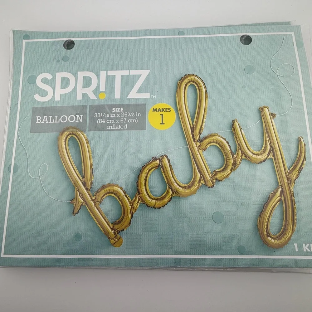 Spritz Gold Script 'baby' Balloons Set of 3